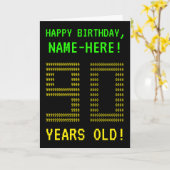 Spaß, Geeky, Nerdy "90 JAHRE ALT!" Geburtskarte Karte (Gelbe Blume)