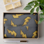 Spaß-gelbes graues Blitz-Bolzen-Muster Seidenpapier (Geschenk)