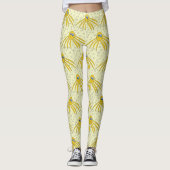 Spaß-gelbes Kraken-Schwimmen-Muster Leggings (Vorderseite)