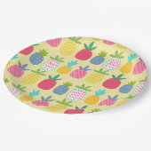 Spaß gemusterte Ananas Pappteller (Schrägansicht)