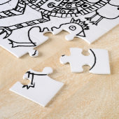 Spaß Gemusterte Schwarz-Weiß-Vögel Puzzle (Seite)