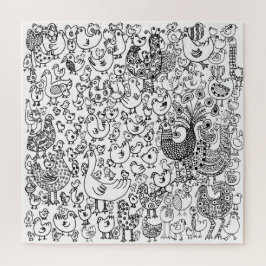 Spaß Gemusterte Schwarz-Weiß-Vögel Puzzle