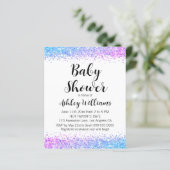 Spaß Gender Reveal Budget Baby Shower Einladungen (Stehend Vorderseite)