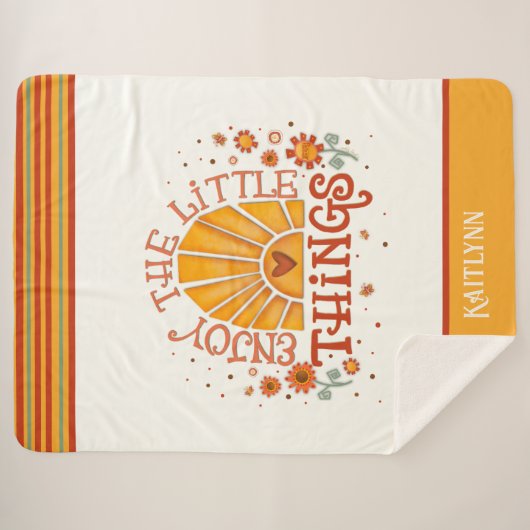 Spaß genießen Sie die kleinen Dinge Zitat Inspiriv Sherpadecke (Vorderseite (Horizontal))