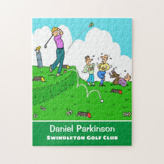 Spaß Geschenk für Golfer. Der Golfspieler hat ein  Puzzle (Vertikal)
