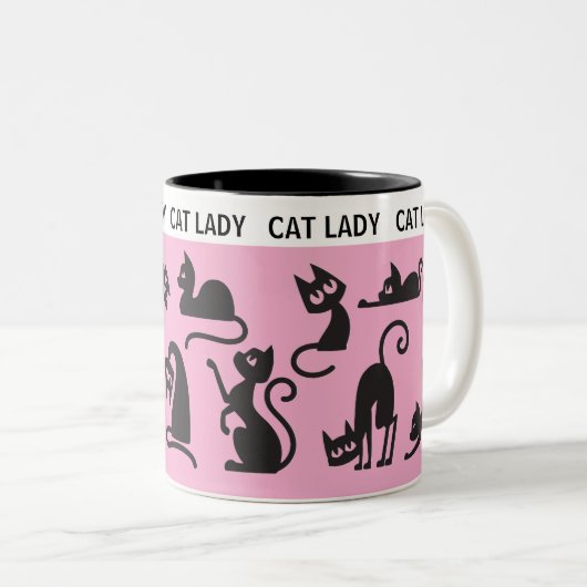 Spaß Geschenk! Perfect Cat Lady Zweifarbige Tasse (VorderseiteRechts)
