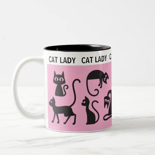 Spaß Geschenk! Perfect Cat Lady Zweifarbige Tasse (Links)