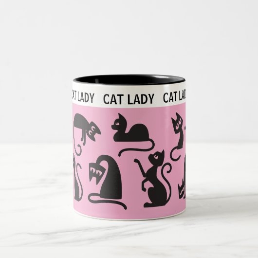 Spaß Geschenk! Perfect Cat Lady Zweifarbige Tasse (Mittel)