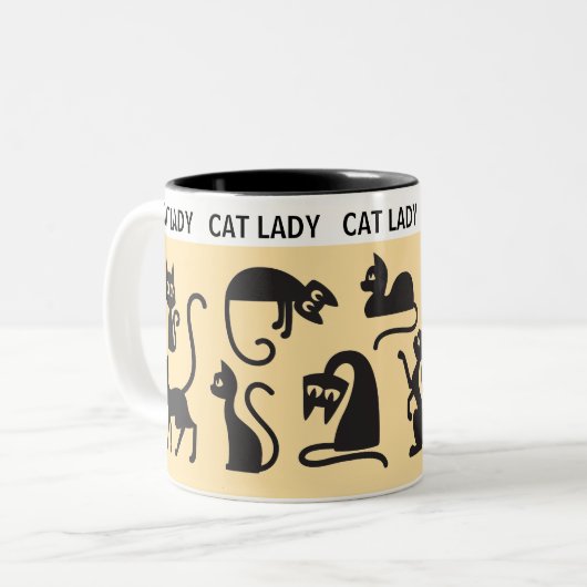 Spaß Geschenk! Perfect Cat Lady Zweifarbige Tasse (Vorderseite Links)