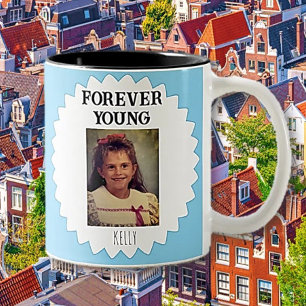 Spaß Geschenk! Vintages Foto aus der Kindheit Zweifarbige Tasse