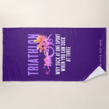 Spaß Girl Lila und rosa Triathlon Spaß Typo