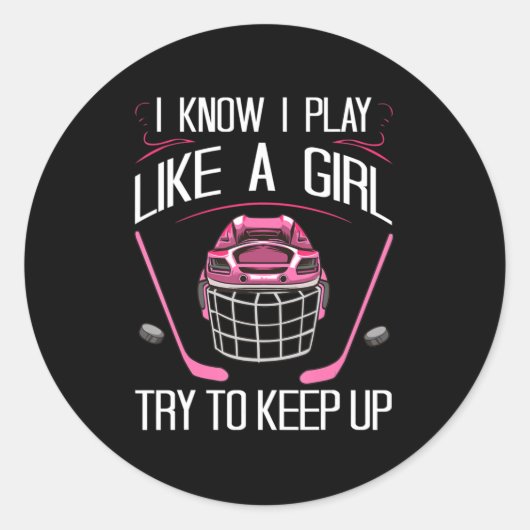 Spaß Girls Hockey Designs für Frauenfeld Hockey No Runder Aufkleber (Vorderseite)