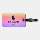 Spaß Girls Trippin' to...Dein Ziel farbenfroh Gepäckanhänger (Rückseite horizontal)