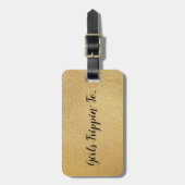 Spaß Girls Trippin' to... Ihr Ziel auf Gold Gepäckanhänger (Vorderseite vertikal)