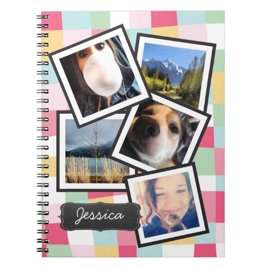 Spaß Girly Instagram Foto-Collage Notizblock (Vorderseite)