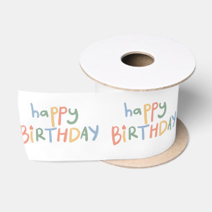 Spaß glücklich Geburtstag Weiße Pastel Kinder Part Satinband