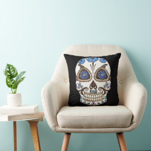 Spaß glücklich Halloween Sugar Skull Kissen