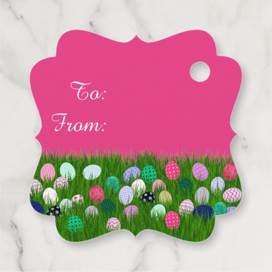 Spaß glücklich Ostern! Eier Geschenke Liebesmarken Geschenkanhänger (Rückseite)
