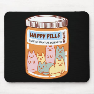 Spaß glückliche Pillen KatzenNiedliche psychische Mousepad