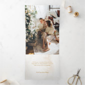 Spaß Gold Doodle Frame Weltfrieden 3-Foto Dreifach Gefaltete Urlaubskarte (Innenseite)