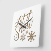 Spaß Gold Glitzern lassen es schnee Quadratische Wanduhr (Winkel)