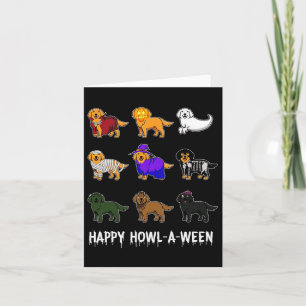 Spaß Golden Retriever Hund Halloween Happy Howl-o- Karte