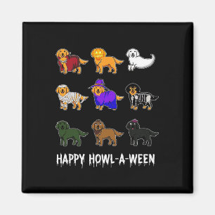 Spaß Golden Retriever Hund Halloween Happy Howl-o- Magnet