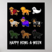 Spaß Golden Retriever Hund Halloween Happy Howl-o- Poster (Vorne)
