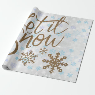 Spaß-GoldGlitzern ließen es schneien Geschenkpapier