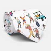 Spaß Golf Krawatte. Golfschläger, Golf-Buggy. Spor Krawatte (Gerollt)