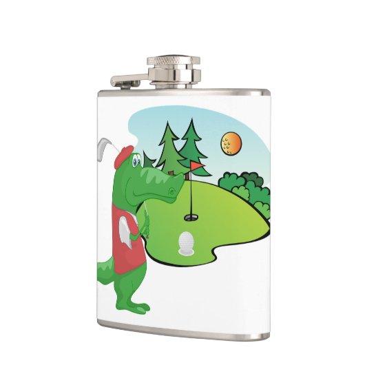 Spaß Golf Vinyl Wrapped Flask with Alligator Flachmann (Links)