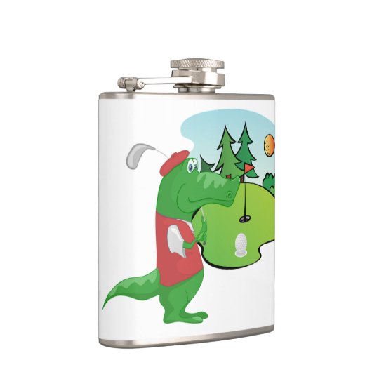 Spaß Golf Vinyl Wrapped Flask with Alligator Flachmann (Rechts)