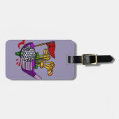 Spaß-Golfball und Vereine, die Kunst Golf spielen Gepäckanhänger (Vorderseite horizontal)