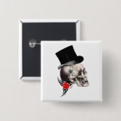 Spaß Gotischer Schädeltätowierungsstil Button (Vorne & Hinten)