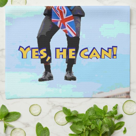 Spaß grafischer Boris Johnson Brexit von Europas Geschirrtuch (Gefaltet)