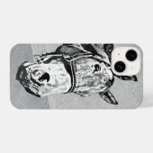 Spaß Grafisches Pferd neugierig auf dich schauend iPhone Hülle (Rückseite (Horizontal))
