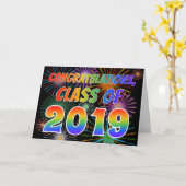 Spaß "GRATULATIONS, CLASS OF 2019" (Fireworks) Karte (Gelbe Blume)