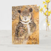 Spaß Great Horned Owl - Wilder & Crazy Freund Karte (Gelbe Blume)