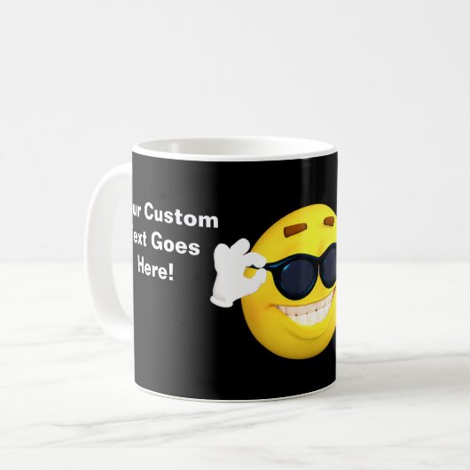 Spaß greift herauf Emoji mit Ihrem Kaffeetasse (Vorderseite Links)