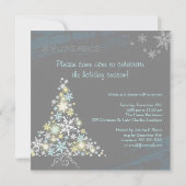 Spaß-Groovy Schneeflocke-Baum-WeihnachtsParty Einladung (Rückseite)