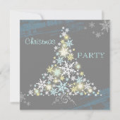 Spaß-Groovy Schneeflocke-Baum-WeihnachtsParty Einladung (Vorderseite)