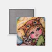 Spaß - Große Augen und Mondbalken Magnet (Vorderseite/Rückseite)