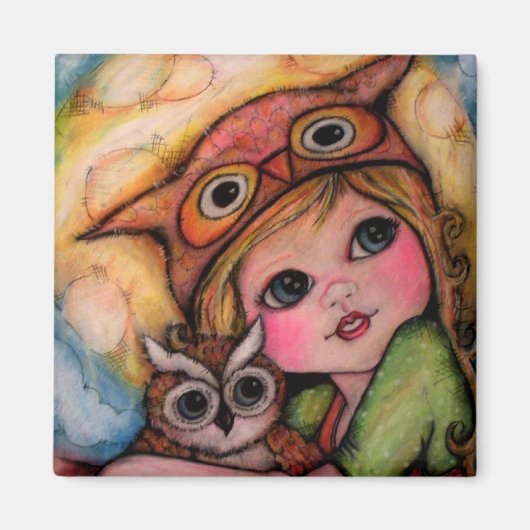 Spaß - Große Augen und Mondbalken Magnet (Vorne)