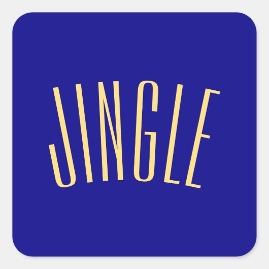 Spaß großer Whimsikaler JINGLE Text. Quadratischer Aufkleber (Vorderseite)