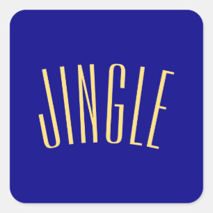 Spaß großer Whimsikaler JINGLE Text. Quadratischer Aufkleber