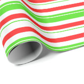 Spaß Grün, Weiß, Rot Inspirierte Streifen Geschenkpapier (Rolleneckpunkt)