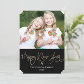 Spaß Grußkarte EDITABLE FARBE Neujahr Foto-Karte Feiertagskarte (Stehend Vorderseite)