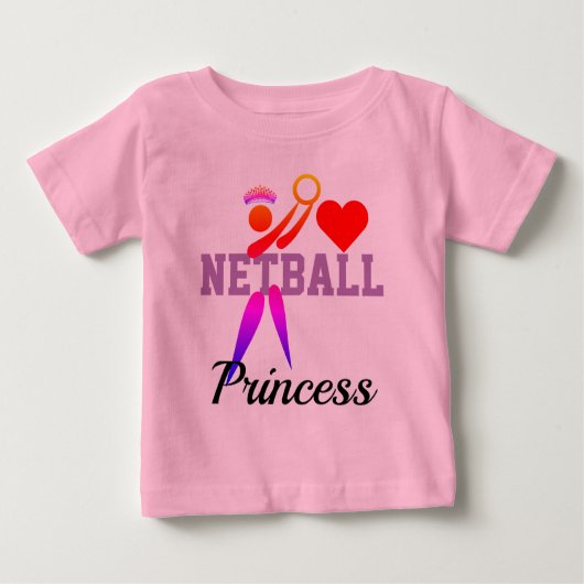 Spaß GS Player Clip Art Netball Princess Baby T-shirt (Vorderseite)
