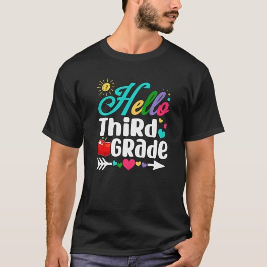 Spaß Hallo dritter Schultag T-Shirt (Vorderseite)