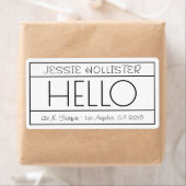 Spaß "Hallo" Rücksendeadresse White & Black Shippi (Insitu)